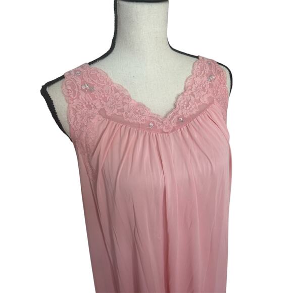 Shadowline Vintage Nightgown & Robe Set Women's Petite Small Embroidered Lace - Picture 4 of 10